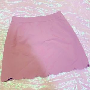 Lavender Pink Scalloped Hem Mini Skirt